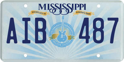 MS license plate AIB487
