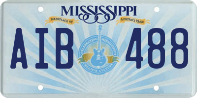 MS license plate AIB488