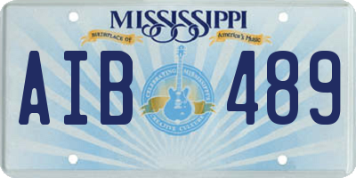 MS license plate AIB489