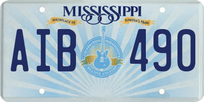 MS license plate AIB490