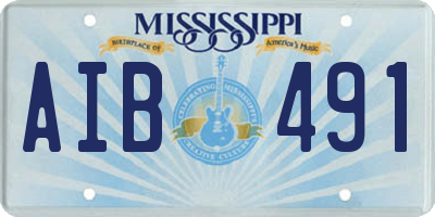 MS license plate AIB491