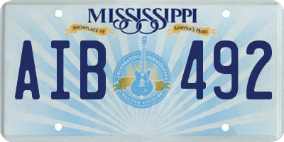 MS license plate AIB492