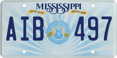 MS license plate AIB497