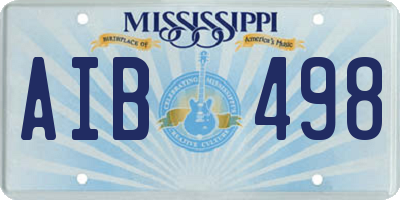 MS license plate AIB498