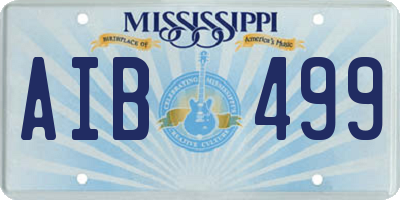 MS license plate AIB499