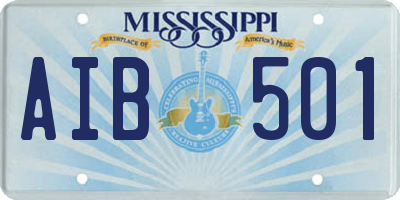 MS license plate AIB501