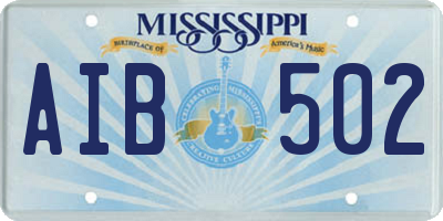 MS license plate AIB502
