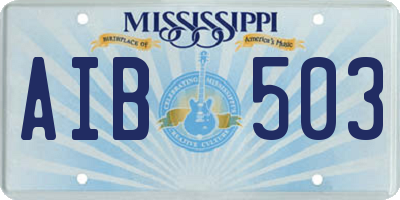 MS license plate AIB503