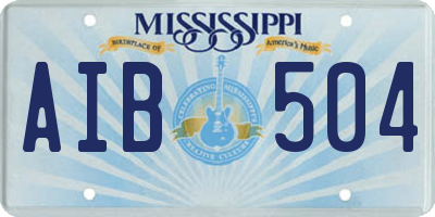 MS license plate AIB504