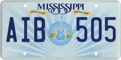 MS license plate AIB505