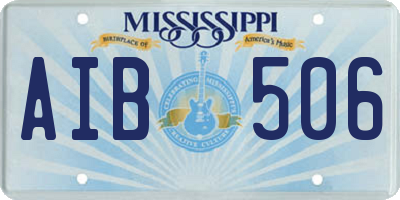 MS license plate AIB506