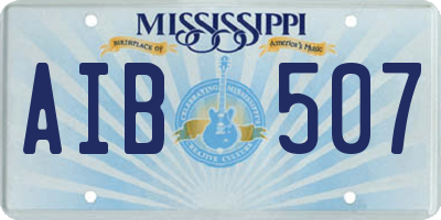 MS license plate AIB507