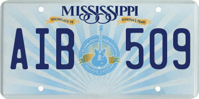MS license plate AIB509
