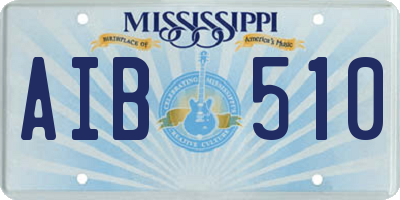 MS license plate AIB510