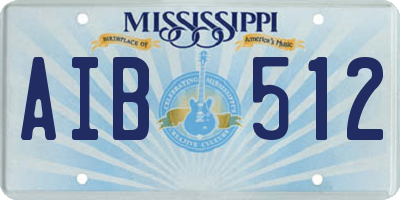 MS license plate AIB512