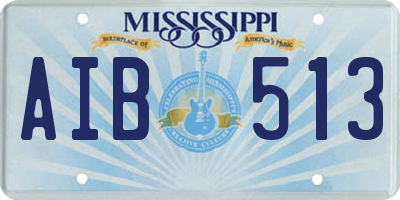 MS license plate AIB513