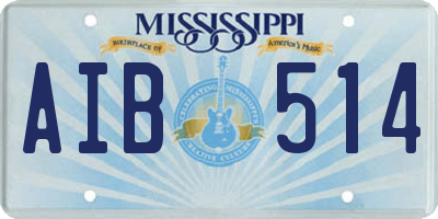 MS license plate AIB514