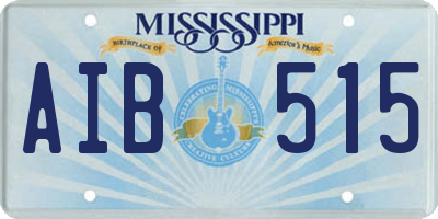 MS license plate AIB515