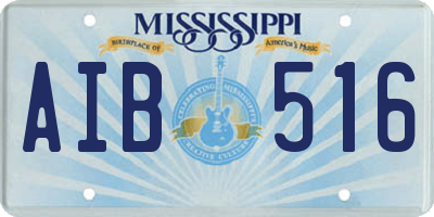 MS license plate AIB516