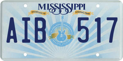 MS license plate AIB517