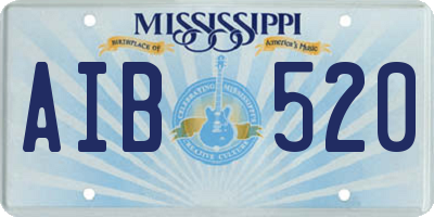 MS license plate AIB520