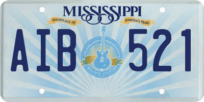 MS license plate AIB521