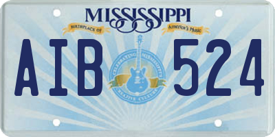 MS license plate AIB524
