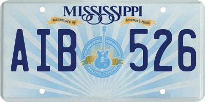 MS license plate AIB526