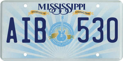 MS license plate AIB530