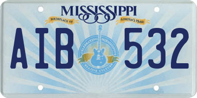 MS license plate AIB532