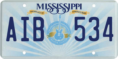 MS license plate AIB534