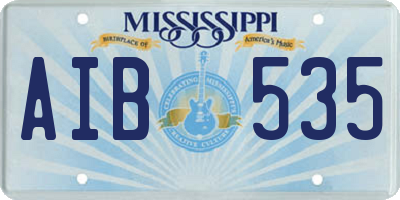 MS license plate AIB535