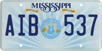 MS license plate AIB537