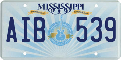 MS license plate AIB539