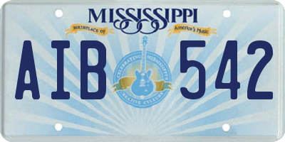 MS license plate AIB542