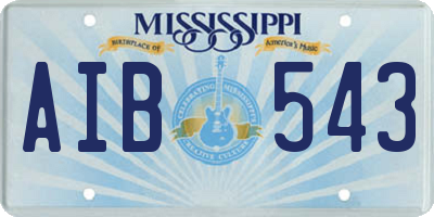 MS license plate AIB543