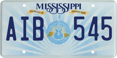 MS license plate AIB545