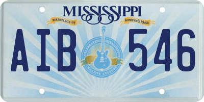 MS license plate AIB546