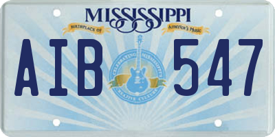 MS license plate AIB547