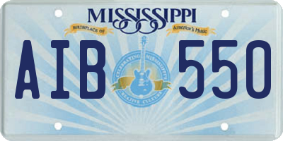 MS license plate AIB550
