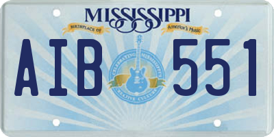 MS license plate AIB551