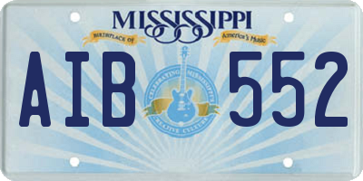 MS license plate AIB552