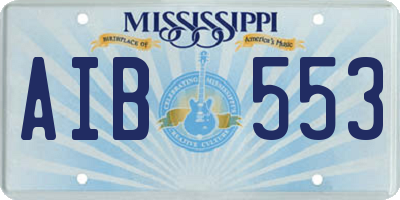 MS license plate AIB553
