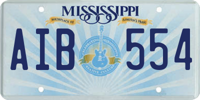 MS license plate AIB554