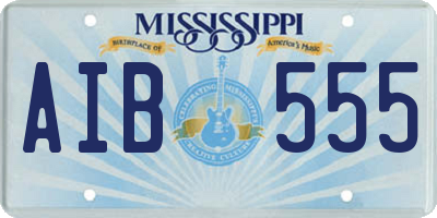 MS license plate AIB555