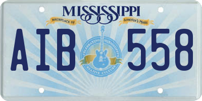 MS license plate AIB558