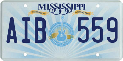 MS license plate AIB559