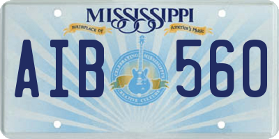 MS license plate AIB560