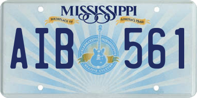 MS license plate AIB561