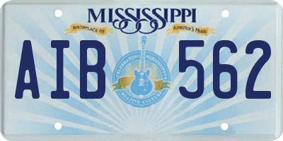 MS license plate AIB562